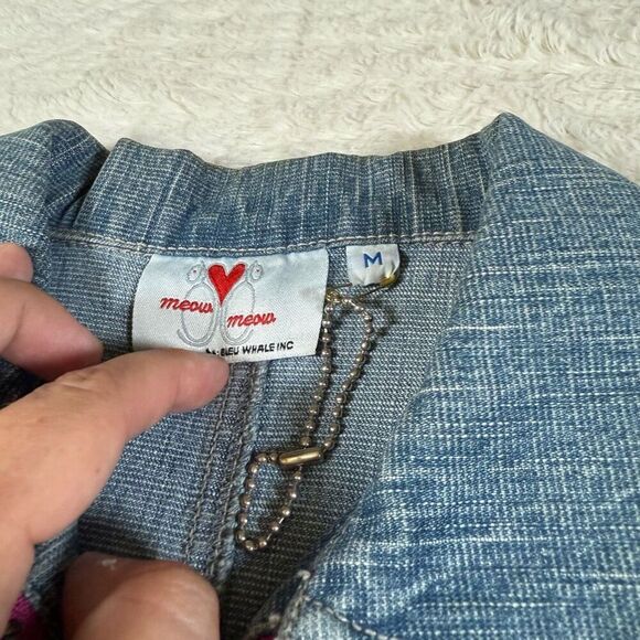 NWT Vintage Y2K Meow Meow Denim Mini Dress - Picture 4 of 6